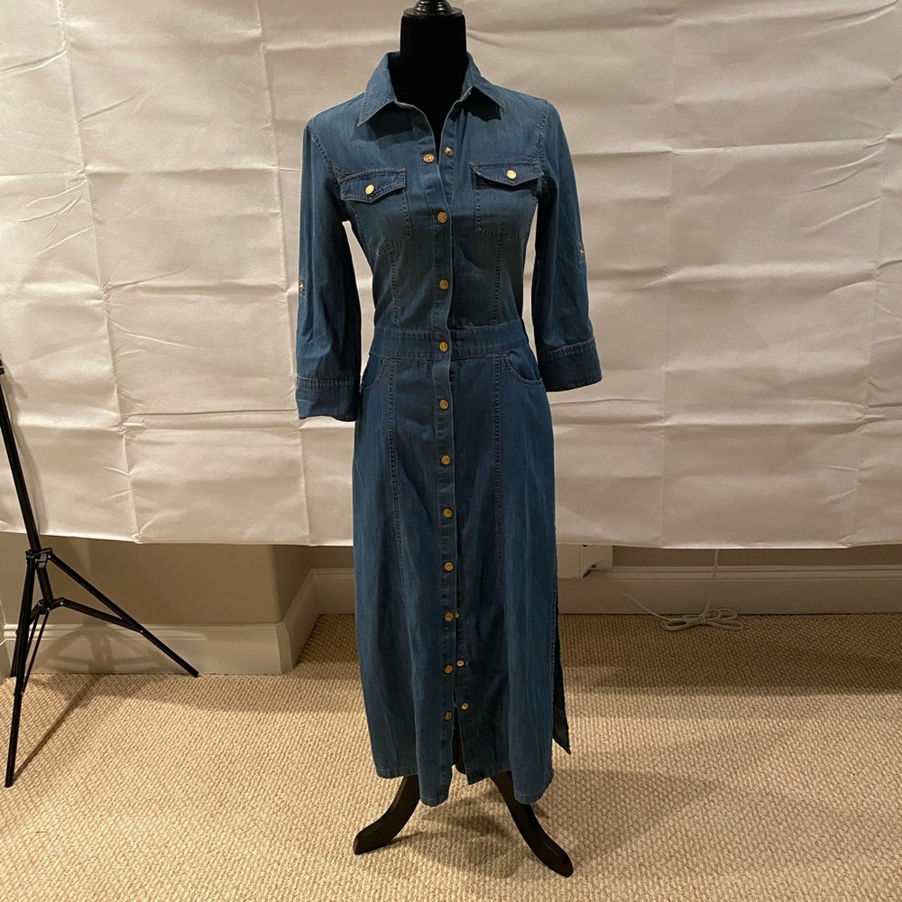 7 for all Mankind Denim Maxi Dress